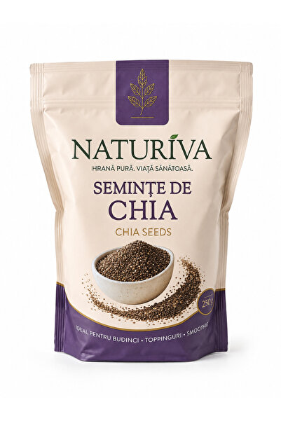 Naturiva Seminte de Chia 250 g - Seminte pentru budinca, iaurt, toppinguri