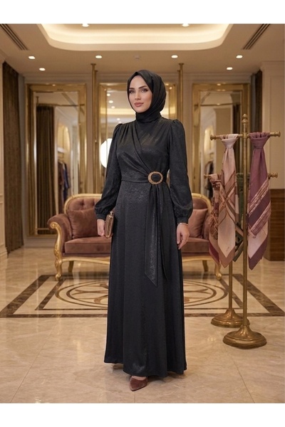 Avana collection Kuyruklu Kraş Saten Elbise