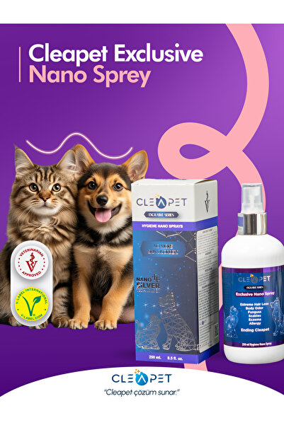 Cleapet Mantar Yara Karşıtı-Nano Gümüş Bakım Spreyi 250 ml-Kedi Köpek