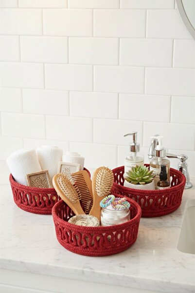Comfort Craft Σετ 3 τεμαχίων από βαμβακερά καλάθια από σχοινί σε μποέμ στυλ -...