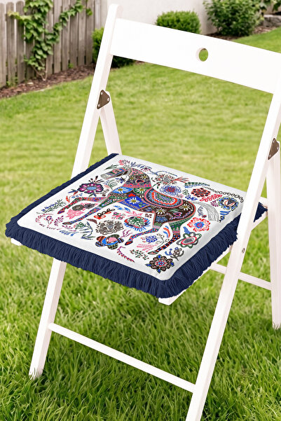 Realhomes Ethnic Patchwork Horse Figure and Floral Motif Fringed Zippered Cha...
