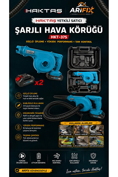 haktaş HKT-375 Şarjlı Hava Körüğü Akülü Hava Üfleme Makinesi 2 Akülü