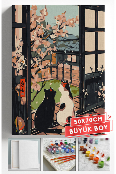 Akihabara Sayılarla Boyama Hobi Seti Çerçeveli Numaralı Tuval Fırça Boya Dahi...