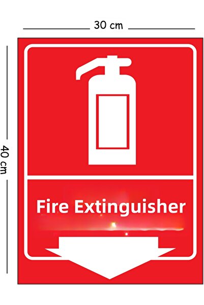 Mayeka Metal Fire Extinguisher 30X40 cm A3 Warning Work Safety Sign