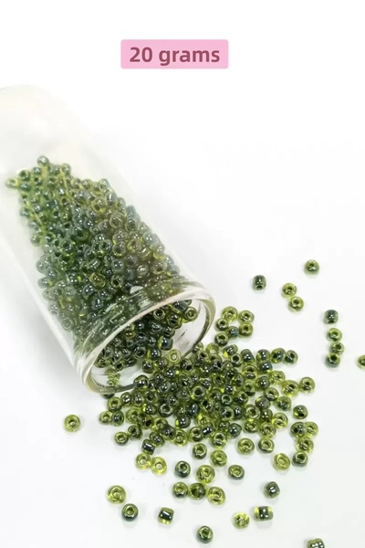 Mestore Bulky Glass Sand Beads (8/0) 3 mm - 20 Grams - Transparent Variegated...