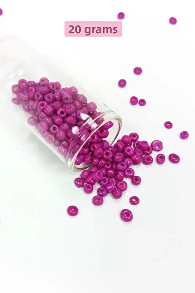 Mestore Pour Glass Sand Beads Large Size (6/0) 4 mm - 20 Grams - Magenta - Bn...