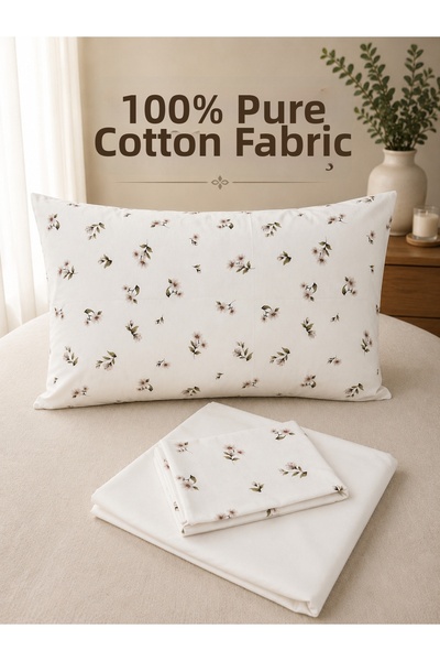 DOĞA EV TEKSTİLİ Doğanın Tüm Renkleri Ranforce Bed Sheet Set Double Size With...