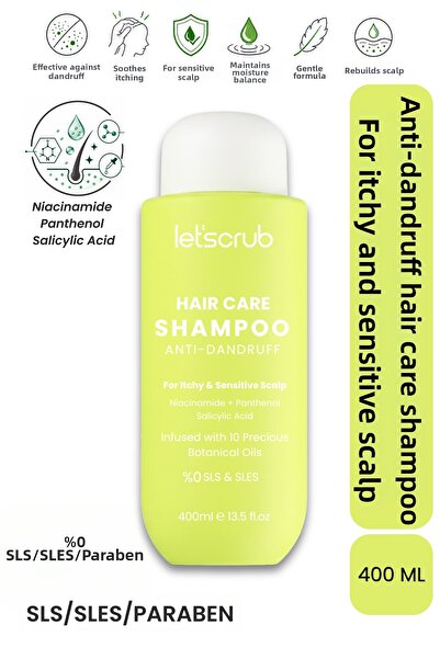 LET'SCRUB Anti-Dandruff Hair Care Shampoo for Itchy and Sensitive Scalp 400 m...