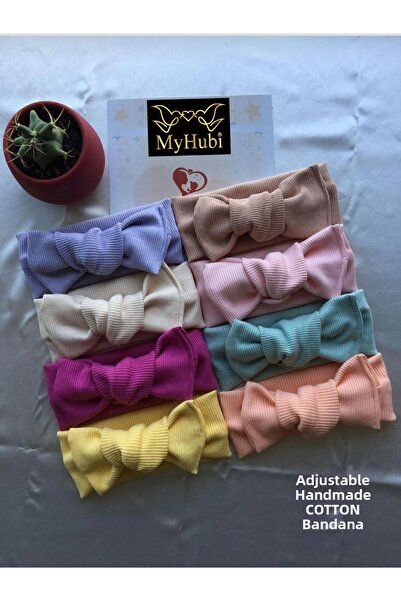 MyHubi 8-Piece Combination Handmade Ribbed Baby Girl Bandana