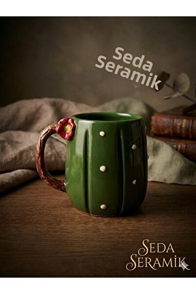 seda seramik كوب بتصميم صباري مصنوع يدويًا بتصميم خاص - 400 مل