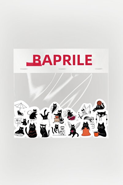 Baprile Pachet de autocolante Fun Black Cat, 35 de piese, de calitate, rezist...