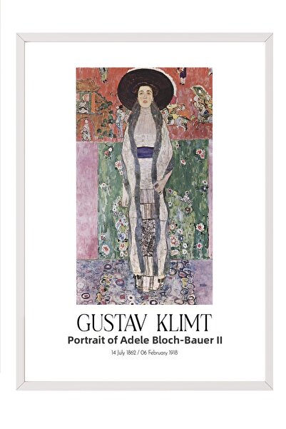 Postifull Gustav Klimt - Portretul Adelei Bloch-Bauer II, Tablou înrămat alb,...
