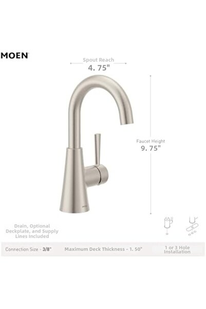 Yıldızan Ronan Bathroom Sink Faucet, Single Handle, Single Hole, Bronze Gold,...