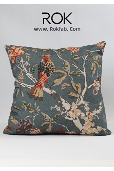 ROKFAB Floral Patterned Throw Pillow Cover 45X45 cm Decorative Pillowcase
