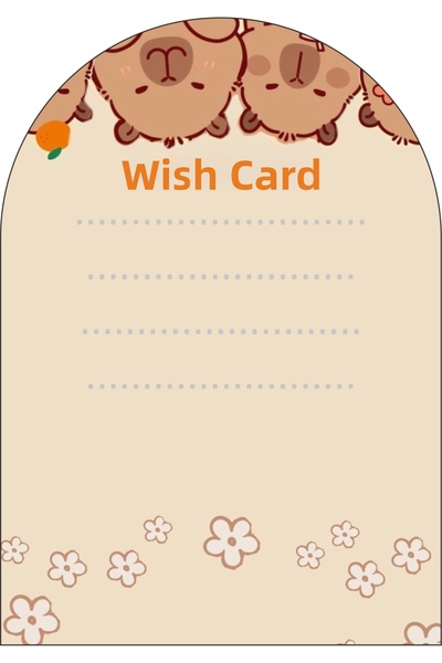 Sinek Kupası Tasarım Kapibara Concept Wish Card 18-Pack *Thick Paper 8*12 cm