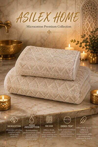 Asilex Home Collection Set de prosoape Microcotton Premium, 2 piese, ultra-mo...