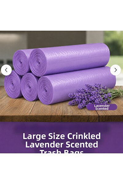 MR.NEJAT 50 Pieces of Lavender Scented Large Size Trash Bags 65X70