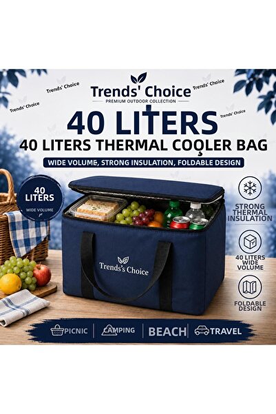 trends's choice Geantă termică de 40 de litri, pliabilă, pentru picnic, campi...