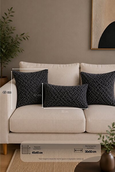 Mislina Home Bohemian Decorative Pillow and Cushion Cover 30X50 cm Anthracite...