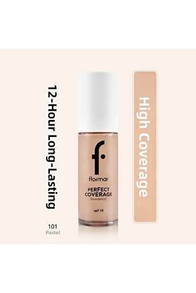 Flormar كريم أساس بتغطية مثالية وغني بالصبغات مع عامل حماية من الشمس SPF15 رق...