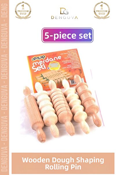 Denguva # Rolling Pin Beech Wood Wooden Natural Educational Play Dough Shaper...