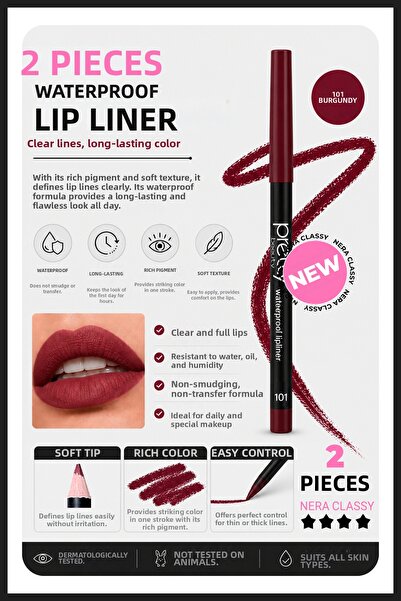 Nera Classy Waterproof Eye Pencil Waterproof Lipliner
