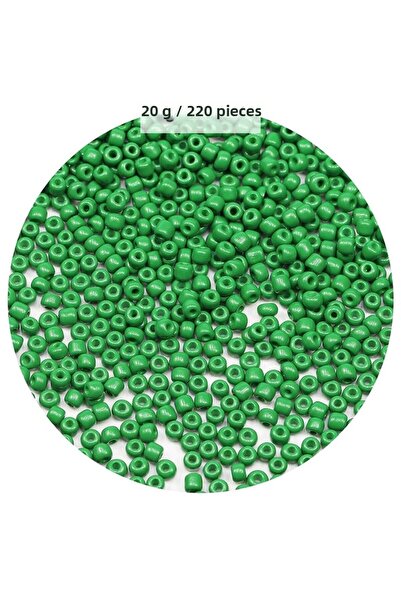 Generic Brand Opaque Green Color 4 mm Approx 220 Pieces/20 Gram Glass Beads f...