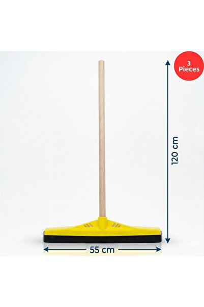 Mulpex Rubber Floor Squeegee 55 cm + 120 cm Industrial Cleaning Set with Wood...