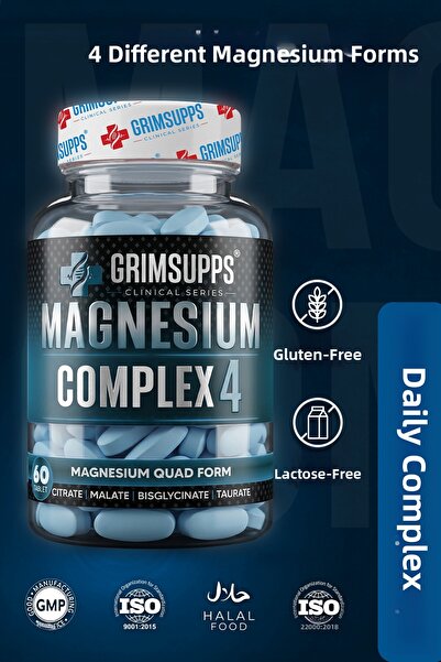 Grimsupps Magnesium Complex – 4 Forms of Magnesium Complex + Vitamin B6 60 Ta...