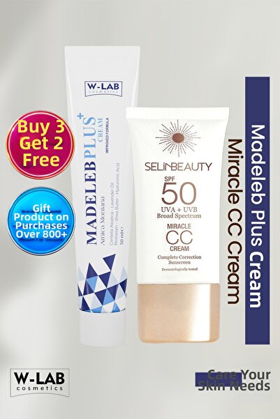 W-Lab Cosmetics مجموعة كريم مادليب بلس وسيلين بيوتي CC 50 مل