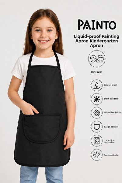 sevilya Painto Liquid-Proof Painting Apron Kindergarten Apron Liquid-Proof Pa...