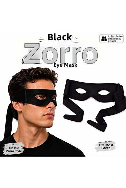 magicool Black Zorro Eye Mask – Tie-On Party and Costume Accessory