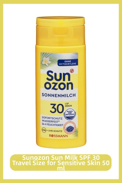 SunOzon SPF 30 Sun Milk - Travel Size 50 ml For Sensitive Skin
