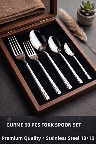 Özkent Gourmet 60 Piece Cutlery Set for 12 People 304 Quality 18/10 Stainless
