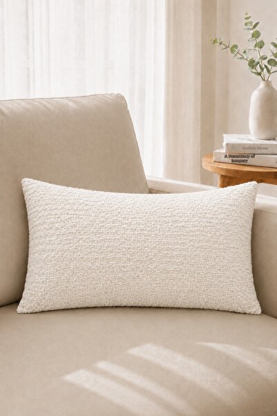 Rolivs Natural Texture Decorative Throw Pillow 30X50 cm - Zen White