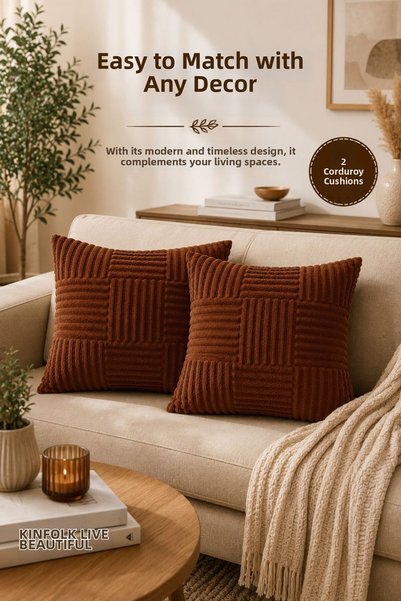 OTEXSA Tan Embossed 2-Piece Throw Pillow Cover Soft Textured Double-Sided Modern Decorative Pillowcase Premium