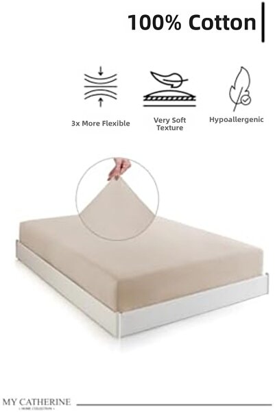 Yıldızan Duca Mall Elastic & Hypoallergenic Bed Sheet | 100% Cotton Bed Sheet...