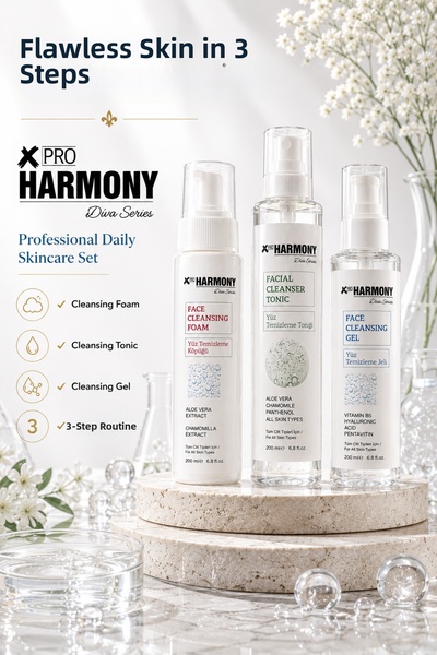PROHARMONY Professional Daily Skin Cleansing Set 600 ml |   Clear • Tonic • Provides Moisture Support
