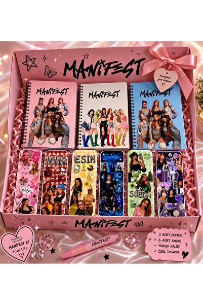 MANİFEST مجموعة دفاتر ملاحظات حلزونية الشكل مكونة من 3 قطع ومجموعة علامات تبو...