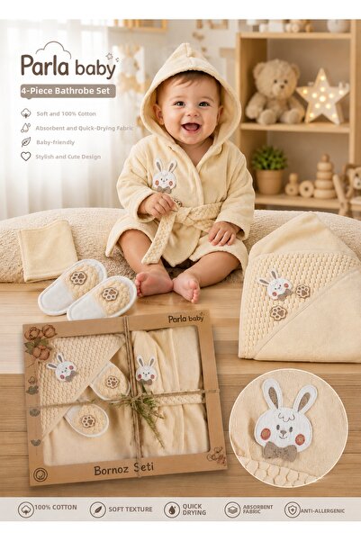 ELITE by Seba 100% Organic 0_2 Years Old Bathrobe Set