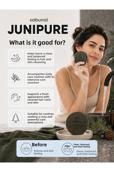 sabunal JUNIPURE صابون قطران العرعر 4 قطع - للعناية بفروة الرأس والقشرة وتنقية البشرة بشكل طبيعي