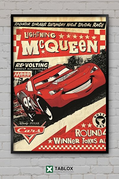 TABLOX Mașini Mașini Fulger Mcqueen Film Copii Tablou decorativ din MDF cu ra...