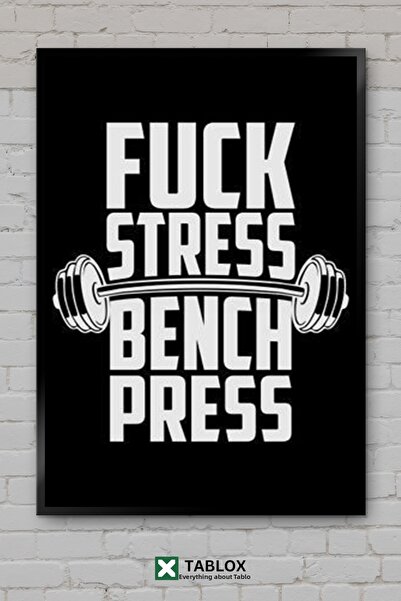 TABLOX Bench Press Gym Sport Gym Slogan Citate Tablou decorativ din MDF cu ra...