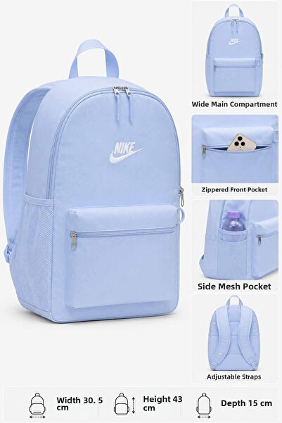 Nike Backpack and School Bag Light Blue Daily Travel Sports Laptop Bag 30,5X4...
