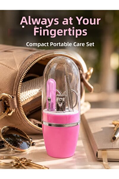 northcity n Pink Manicure Pedicure Care Set - with Tweezers, Nail Clippers, S...