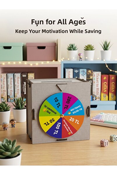 pınaxar Fun Savings Wheel Felek Wooden Money Saving Box