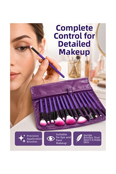 pınaxar 12 Pieces Makeup Brushes Set Ergonomic Handle Suitable for Applying F...