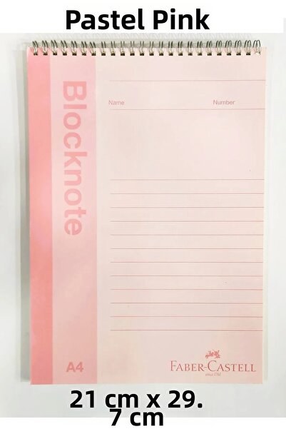 Faber Castell A4 Size Blocknote 80 Sheets Checkered, Pastel Pink