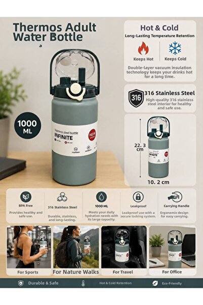 HTC AKSESUAR 1Lt Thermos Adult 316 Stainless Steel