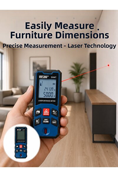 Lisinya 50 Meter Laser Measuring Device Area and Distance Calculation New Gen...